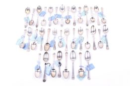 A private collection of 36 George II and later silver tea and coffee spoons.