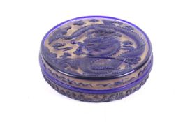A 20th century Chinese 'Peking' glass round box.