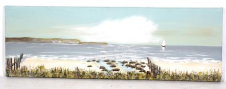 Anthony Waller acrylic on canvas, coastal scene.