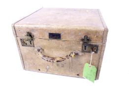 A vintage vellum hat box.