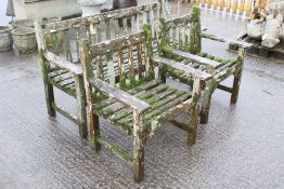 A three piece garden furniture set.