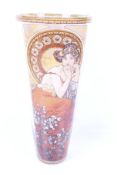 Goebel Artis Oris 'Mucha' Topaz glass vase, dated 2005.