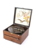 A late 19th century Schutz-Marke Fortuna table-top disc playing music box.