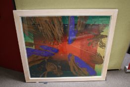 A large contemporary signed limited edition silkscreen print. Indistinct signature lower left, no.