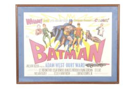 A period 1960s Batman British movie film poster.