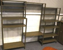 A c.1970s System K modular shelving. Fourteen shelves, 156cm x W216cm x D36.