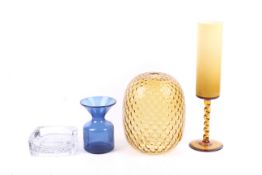 Four mid-century glass items.