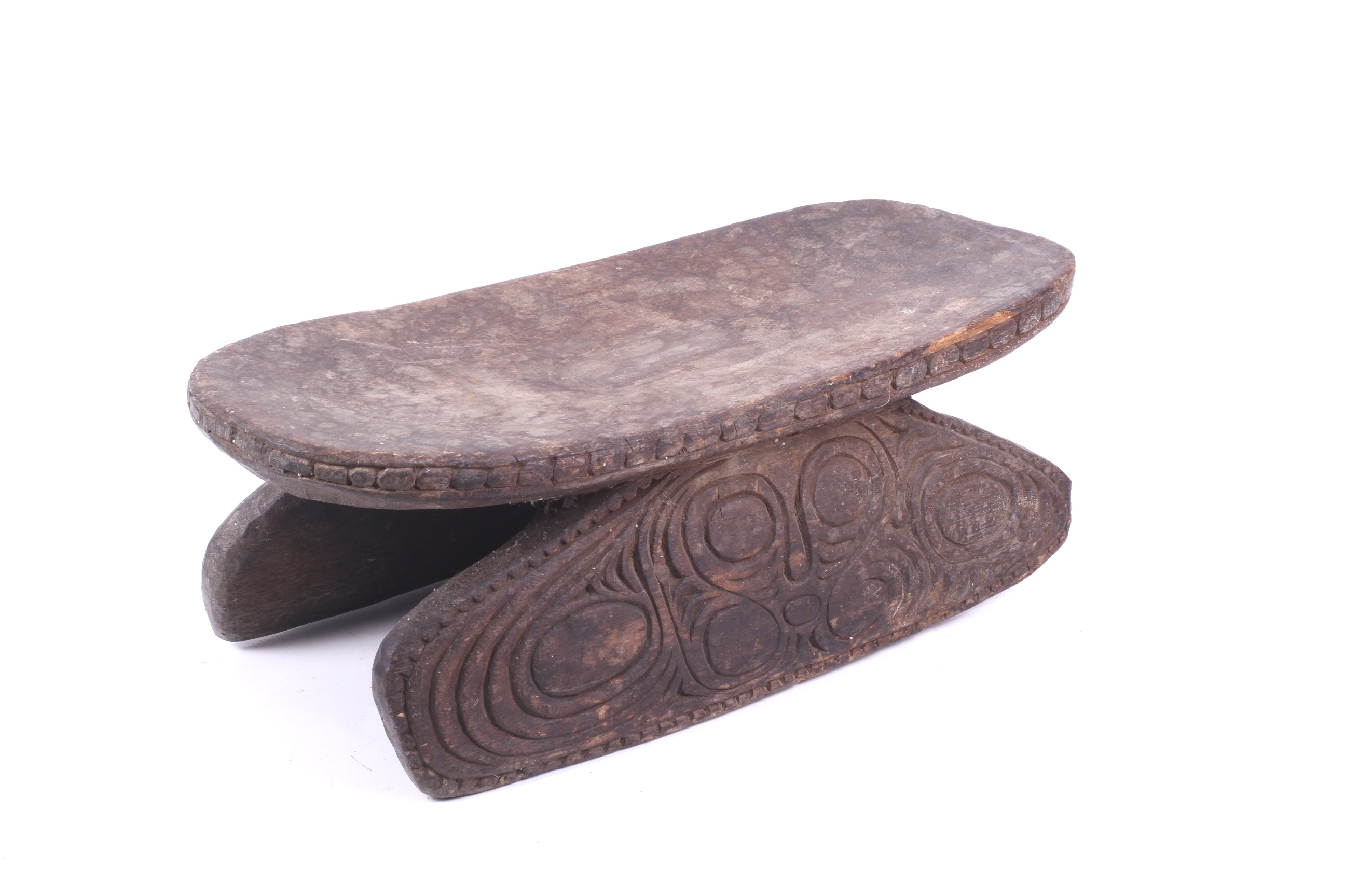 Papua New Guinea. A Sepik River carved wood stool. - Image 2 of 2