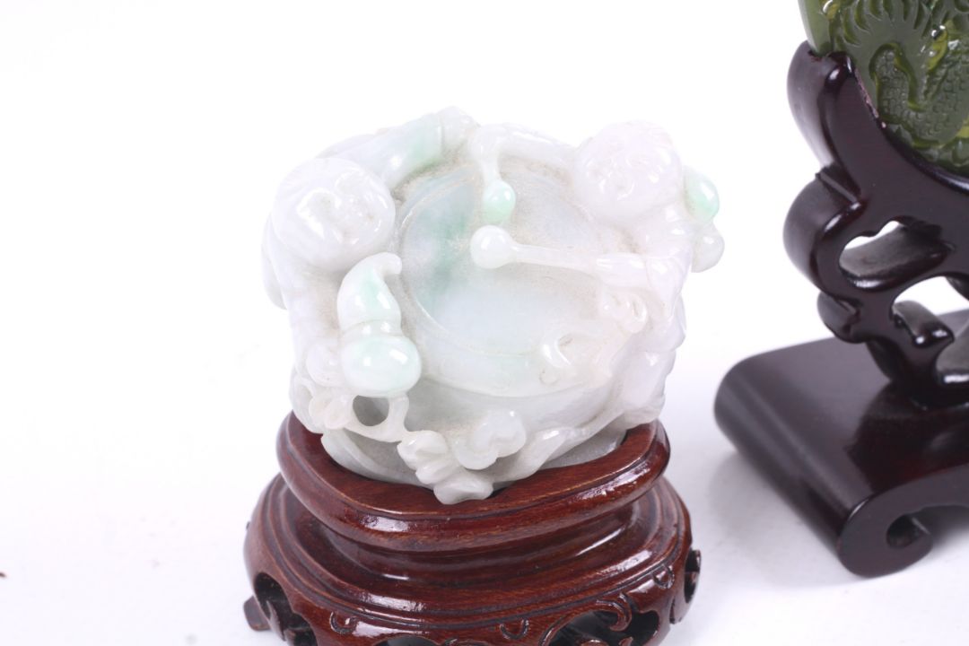Two 20th century Chinese hardstone carvings. - Image 2 of 2