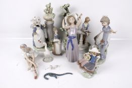 Eight Lladro Daisa porcelain figures.