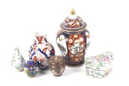 A small group of Asian and European porcelain pieces.