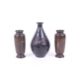 A pair of small bronze Japanese Meiji period vases and a further vase with cranes. - Image 1 of 3