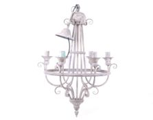 A vintage cast metal chandelier.