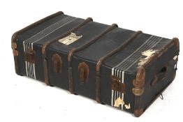 A vintage steamer trunk.