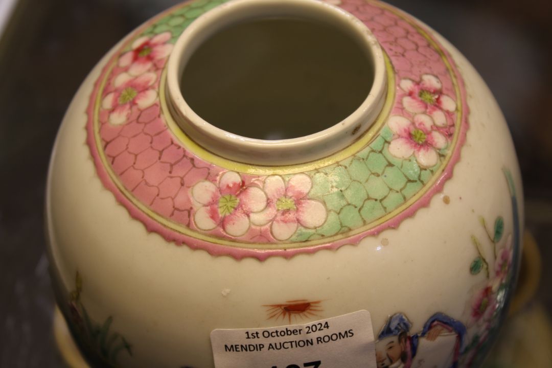 Two Chinese 19th century famille rose ginger jars. - Image 5 of 25