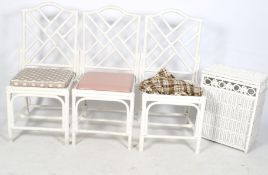 A six piece painted bamboo suite of furniture.