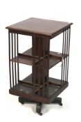An Edwardian mahogany revolving bookcase.