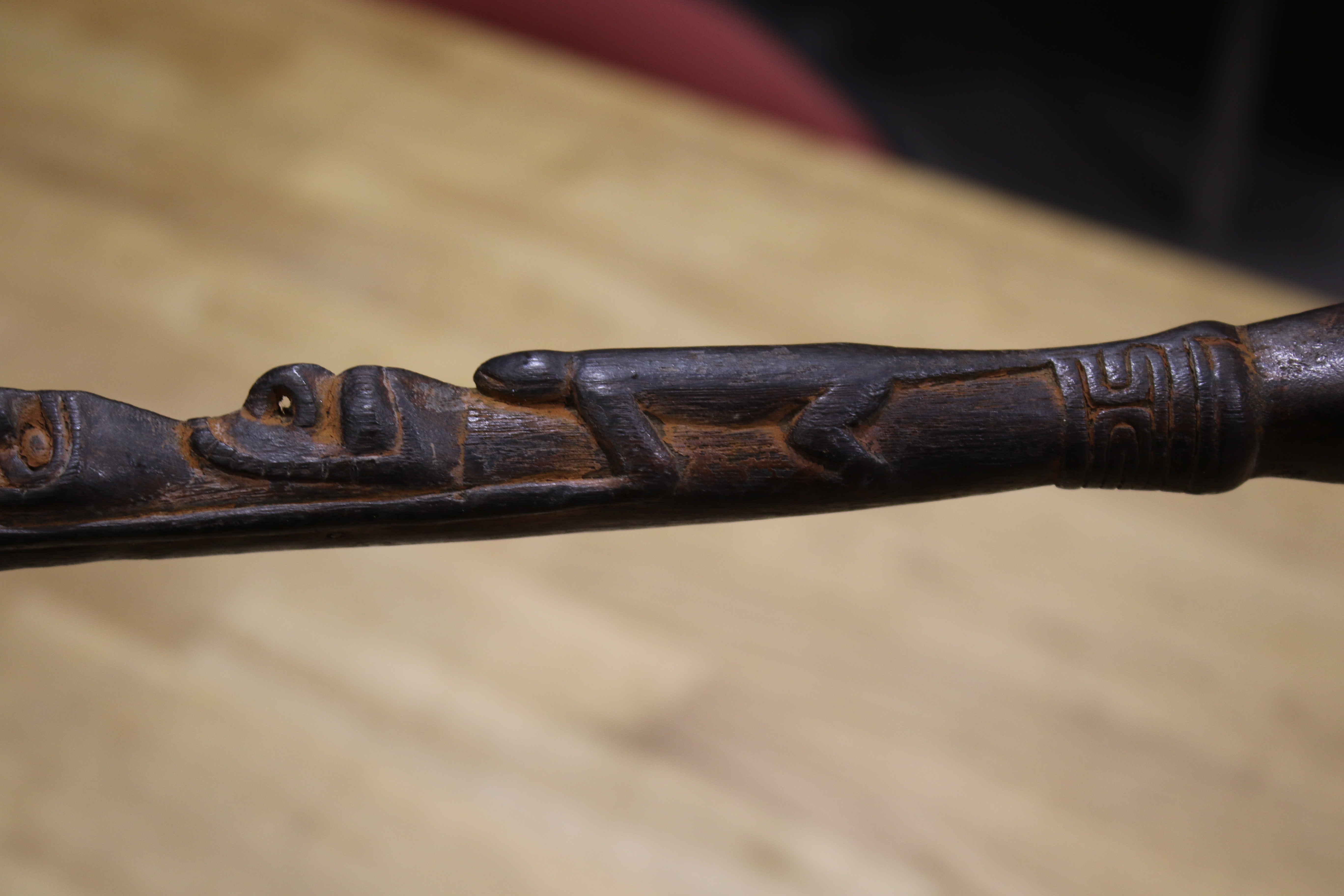 Papua New Guinea. A large carved ladle, two 'scepters' and a handle. - Image 12 of 14
