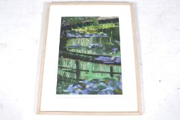 Bredan Neiland (1941) silkscreen print, 'Giverney Sunset'. Signed limited edition, lower right, no.