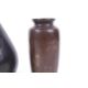 A pair of small bronze Japanese Meiji period vases and a further vase with cranes. - Image 2 of 3