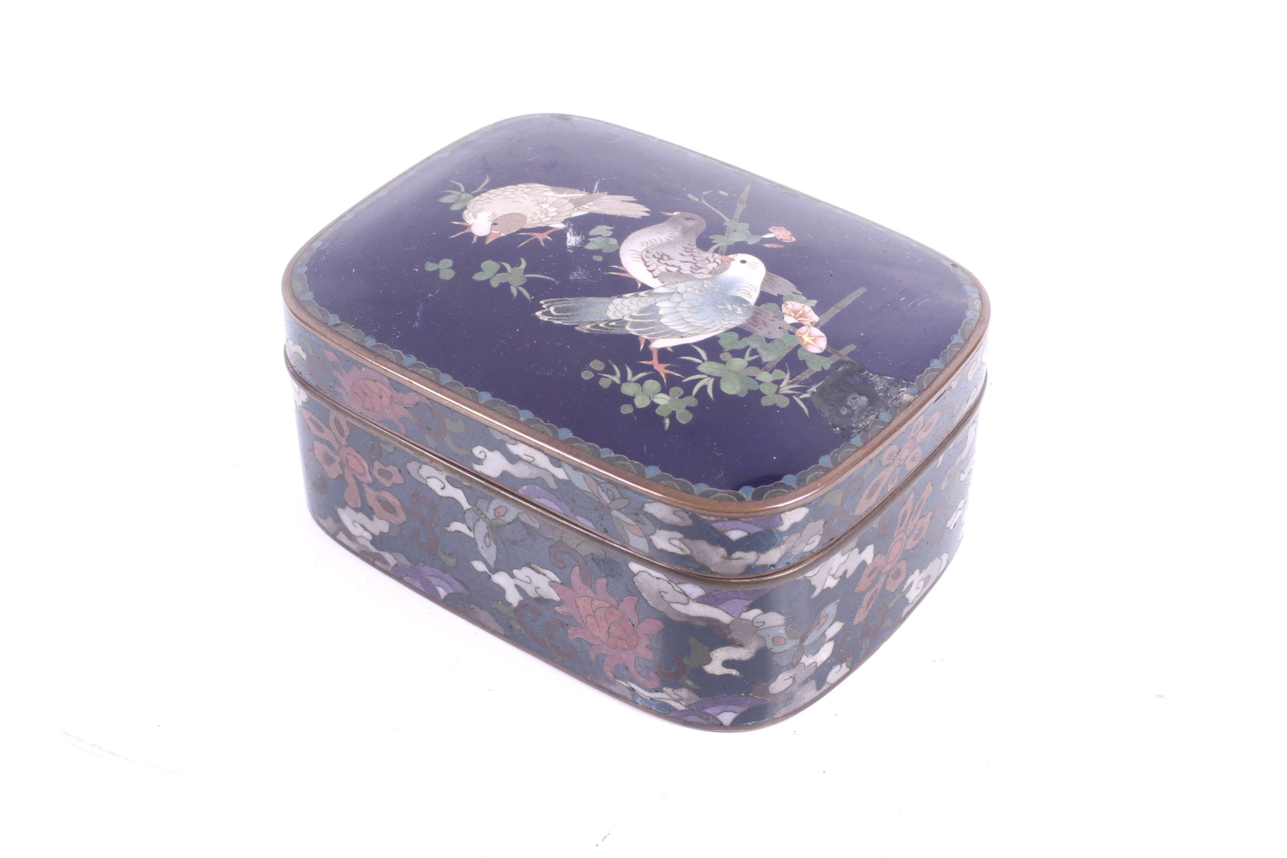 A Japanese Meiji period cloisonne enamel box.