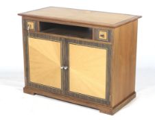 David Linley (born 1961), 'Chelsea' satinwood and Macassar ebony sideboard media cabinet.