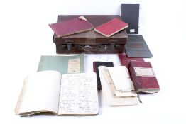 A vintage briefcase containing c.