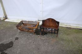 Two cast iron fireplaces. One with fire back and grate, max H39.