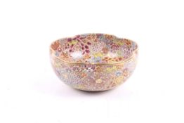 An early 20th century Satsuma millefleur lobed bowl.