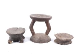 Papua New Guinea. Three wooden stools.