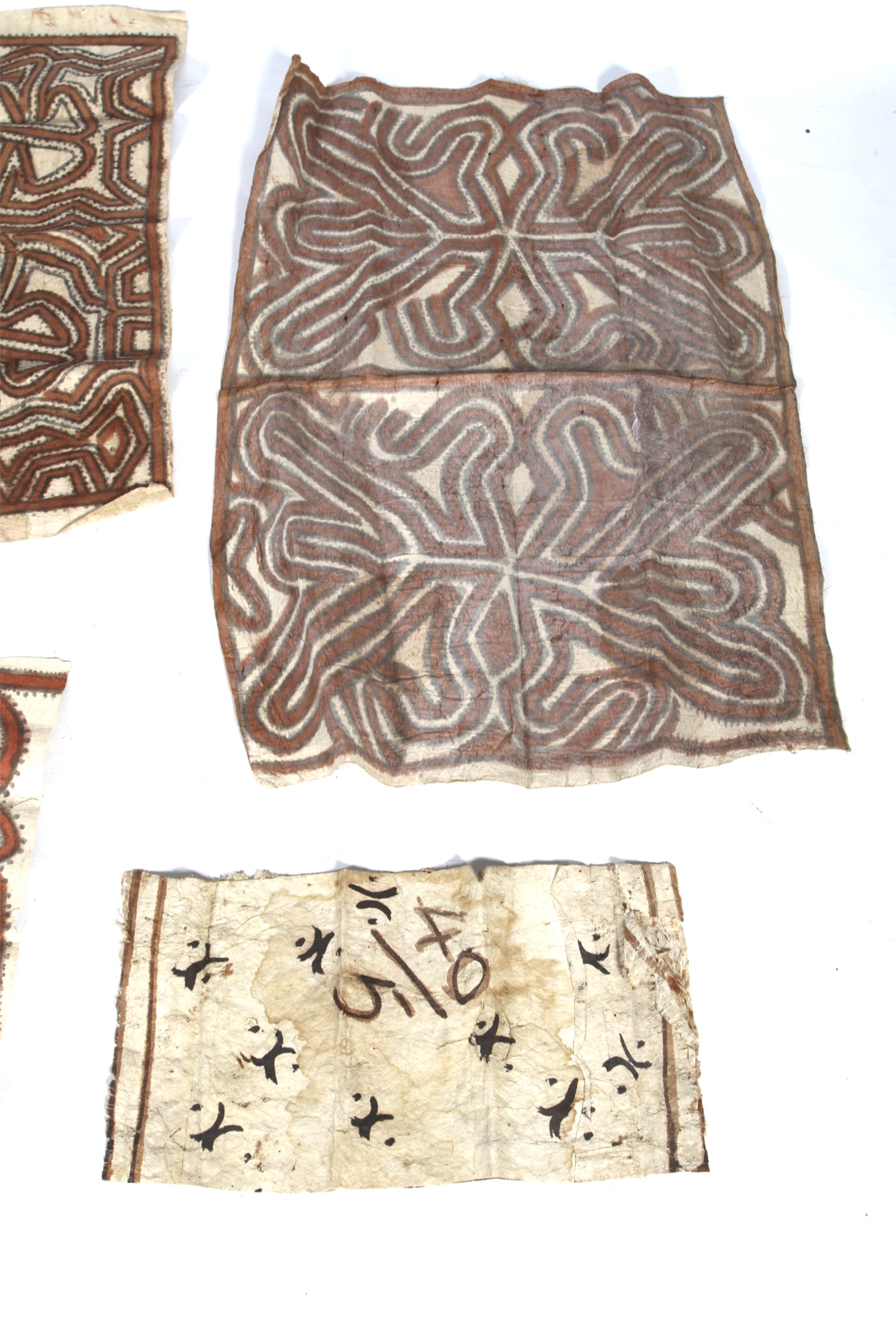 Papua New Guinea. Five lengths of painted tapa cloth. - Image 4 of 26