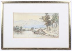 C. Sheperd watercolour landscape. Signed and dated 1884 lower left. Framed and glazed.
