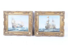 J Harvey (XX) - two maritime oils on canvas.