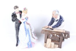 Two Royal Doulton figures. Comprising 'Anniversary' HN 3625 and 'The Carpenter' HN 2678. Max.