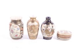 Four pieces of Japanese Meiji period Satsuma ceramics.