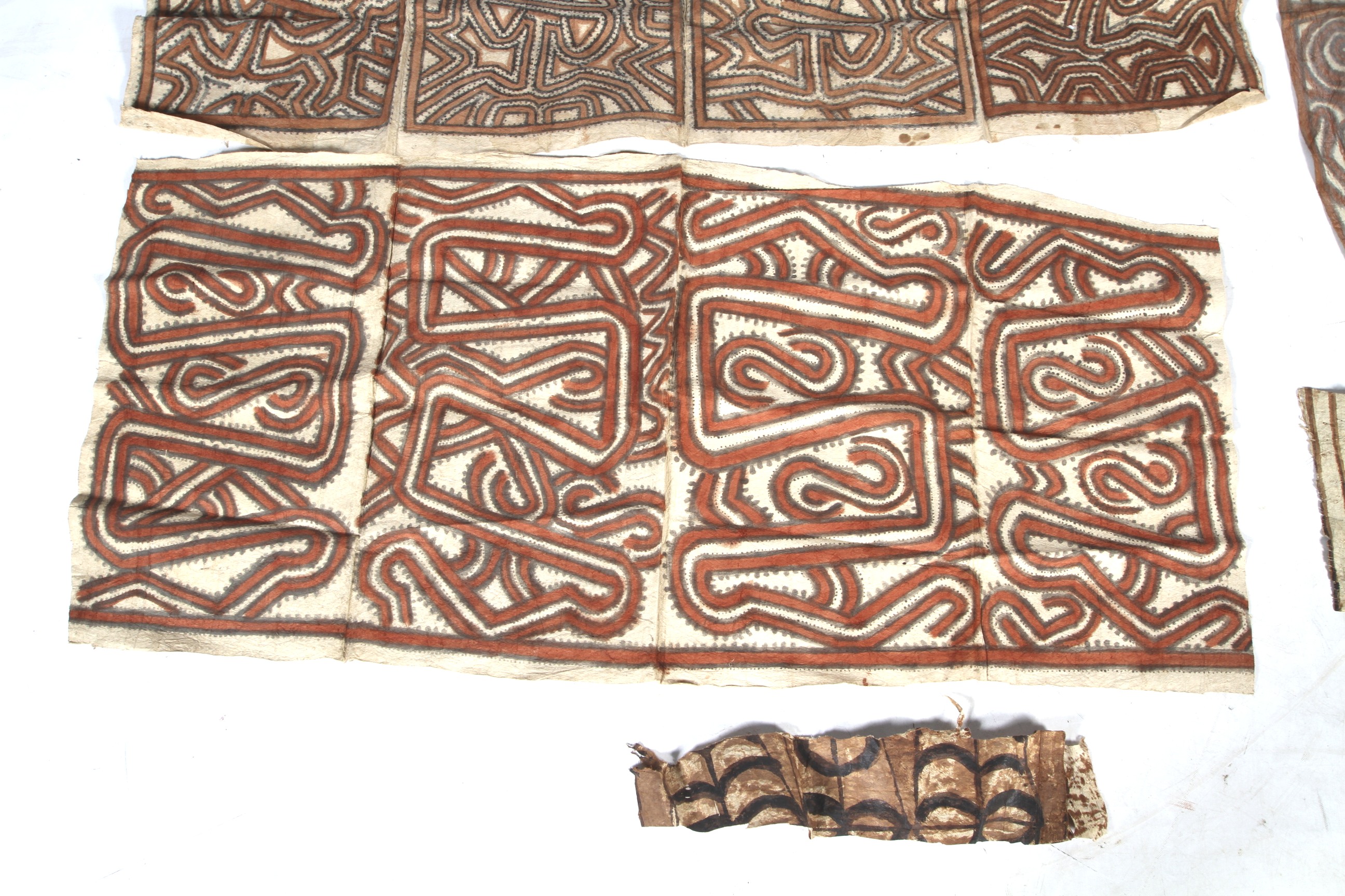 Papua New Guinea. Five lengths of painted tapa cloth. - Image 3 of 26