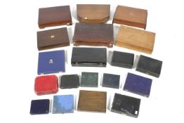 An assortment of vintage boxes.