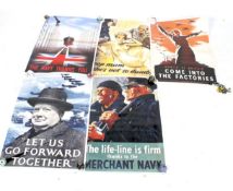 A set of six reproduction HMSO wartime posters.