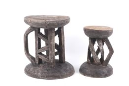 Papua New Guinea. Two wooden stools.