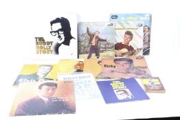 A collection of vintage Rock N Roll memorabilia and records.