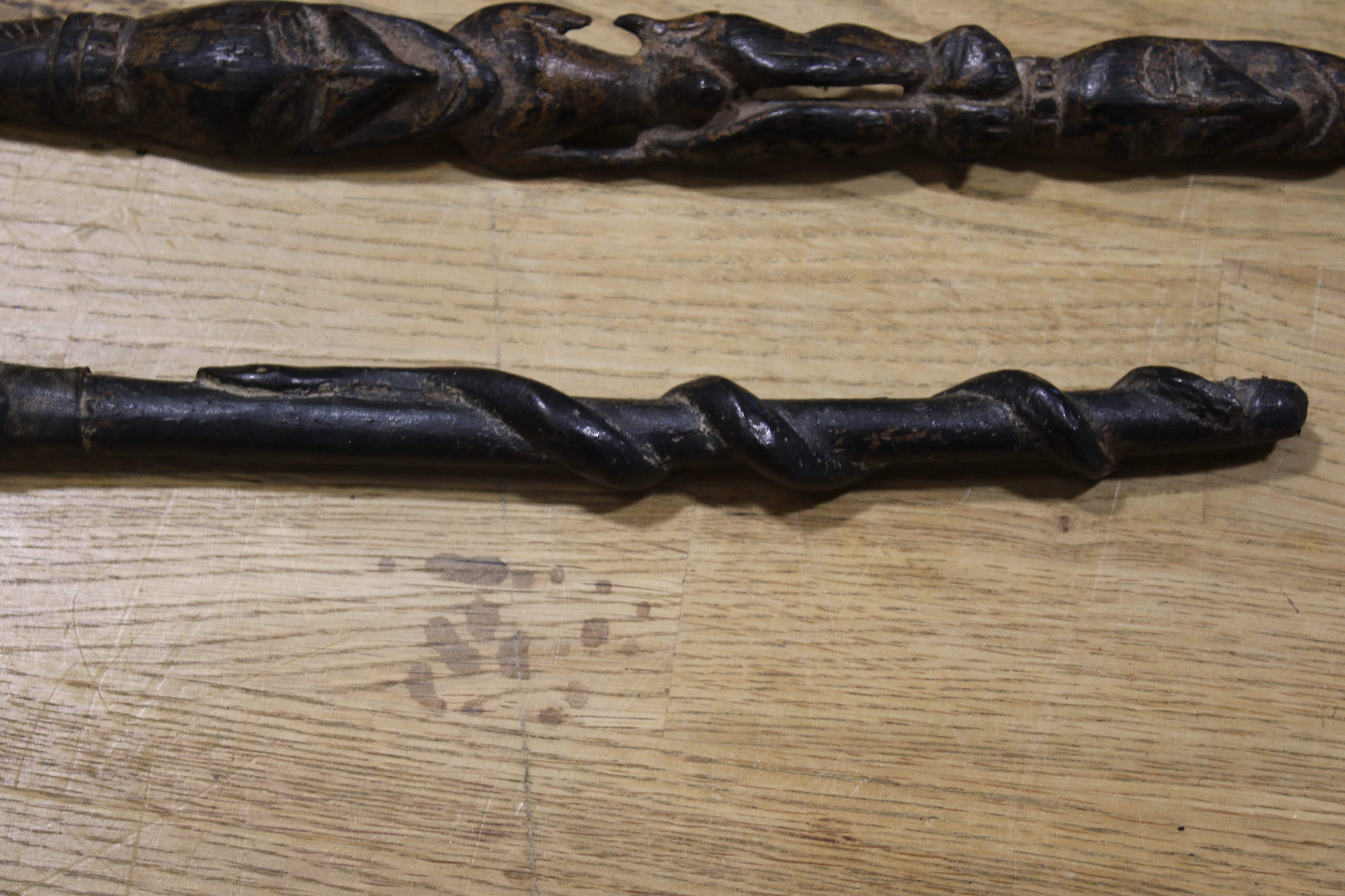 Papua New Guinea. A large carved ladle, two 'scepters' and a handle. - Image 8 of 14