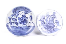 Two Chinese blue and white plates.