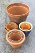 A collection of garden pots.