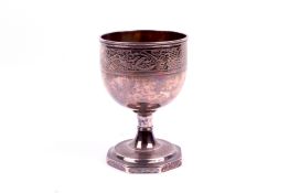 A George III engraved wine goblet.