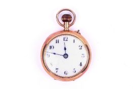 A hallmarked 9ct gold lady's fob watch.