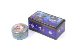 Two cloisonné enamel lidded boxes.