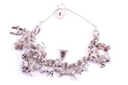 A sterling silver filed curb link bracelet.