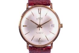 A yellow metal cased gentleman's dress watch.