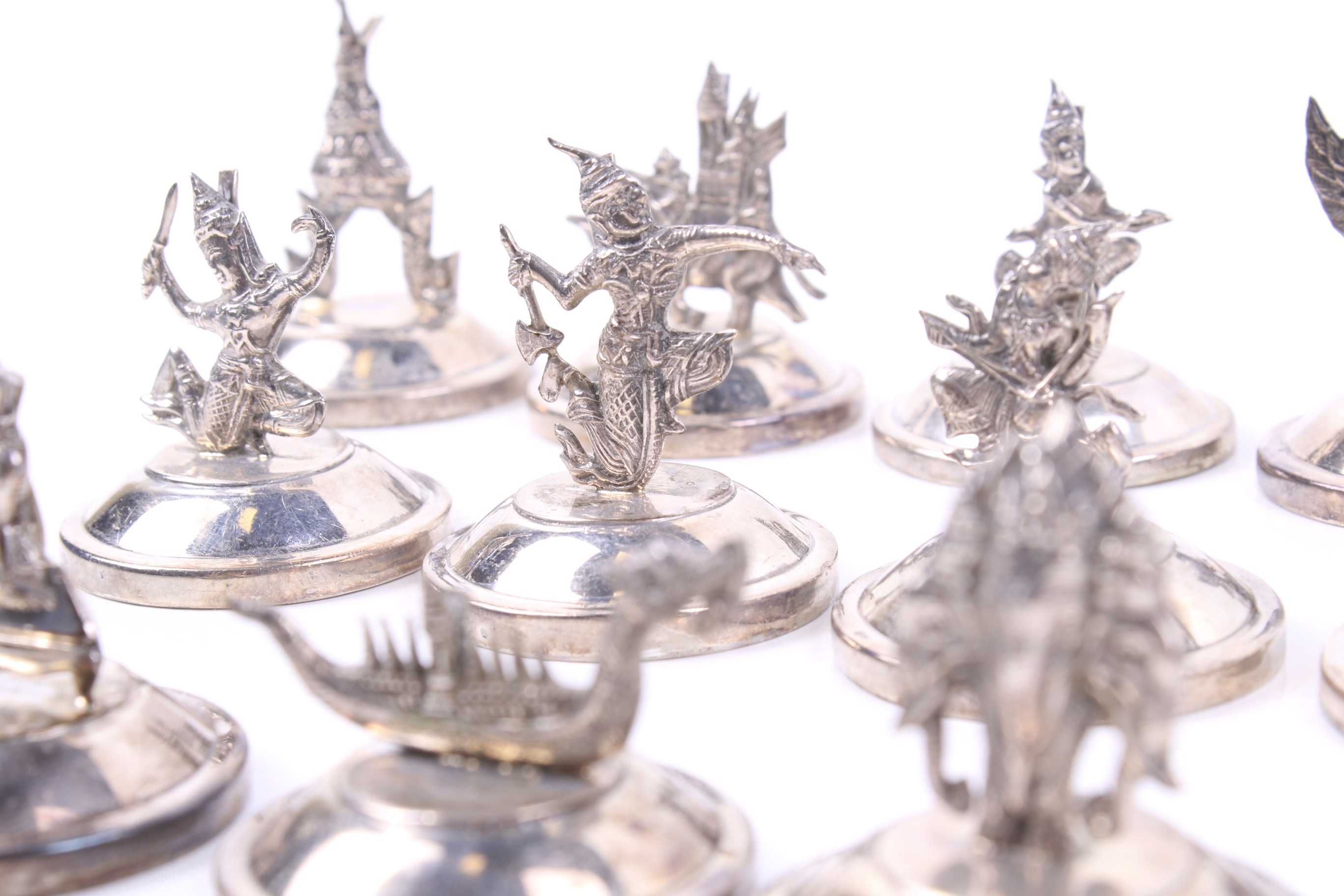A set of twelve 'Siam Sterling' place markers. - Image 3 of 4