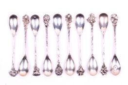 A set of ten Dutch silver spoons.